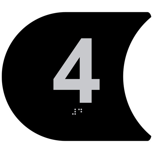 Crescent Black Custom Elevator Car Plate With Braille CNL-37972-Silver_on_Black