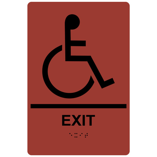 Canyon ADA Braille Accessible EXIT Sign with Symbol RRE-16802_Black_on_Canyon