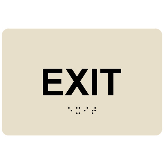 Almond ADA Braille EXIT Sign RRE-655_Black_on_Almond