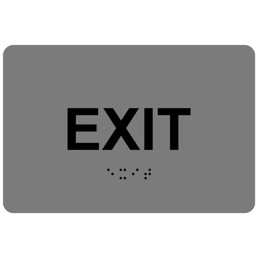 Gray ADA Braille EXIT Sign RRE-655_Black_on_Gray