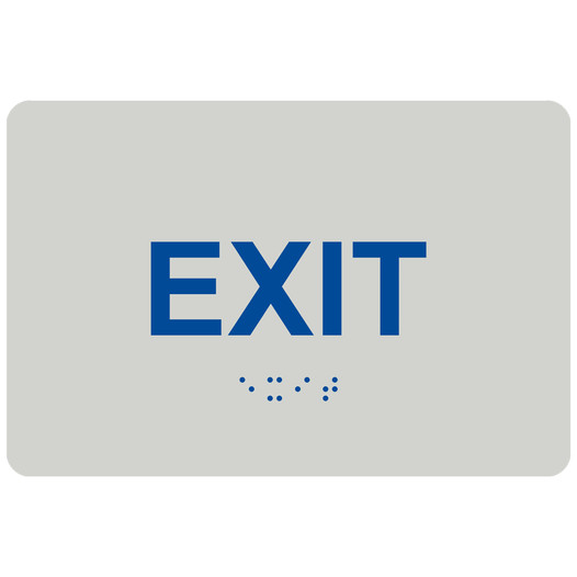 Pearl Gray ADA Braille EXIT Sign RRE-655_Blue_on_PearlGray