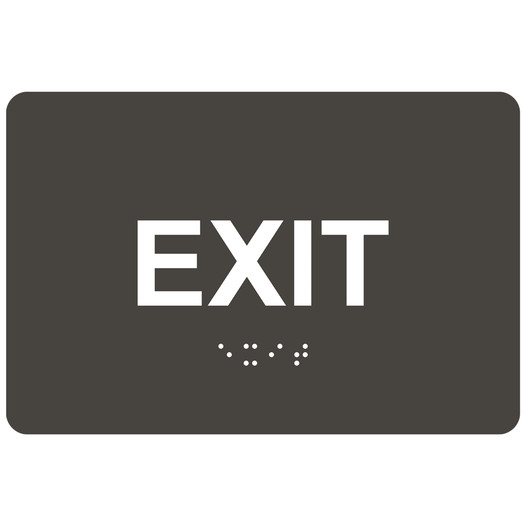Charcoal Gray ADA Braille EXIT Sign RRE-655_White_on_CharcoalGray