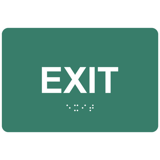 Pine Green ADA Braille EXIT Sign RRE-655_White_on_PineGreen