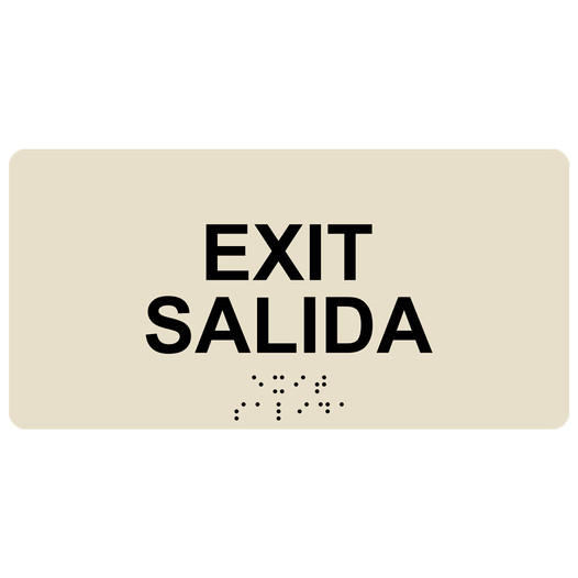 Almond ADA Braille Exit/Salida Sign with Tactile Text - RSMB-335_Black_on_Almond