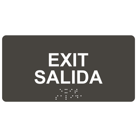 Charcoal Gray ADA Braille Exit/Salida Sign with Tactile Text - RSMB-335_White_on_CharcoalGray