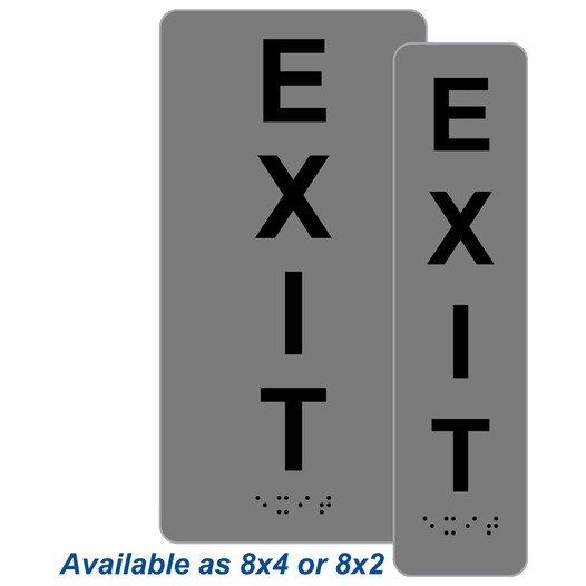 Gray ADA Braille Exit Sign with Tactile Text - RSME-19471_Black_on_Gray