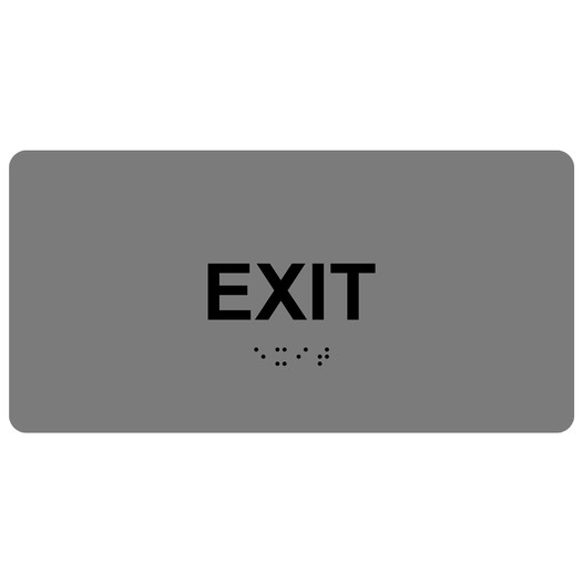 Gray ADA Braille Exit Sign with Tactile Text - RSME-335_Black_on_Gray