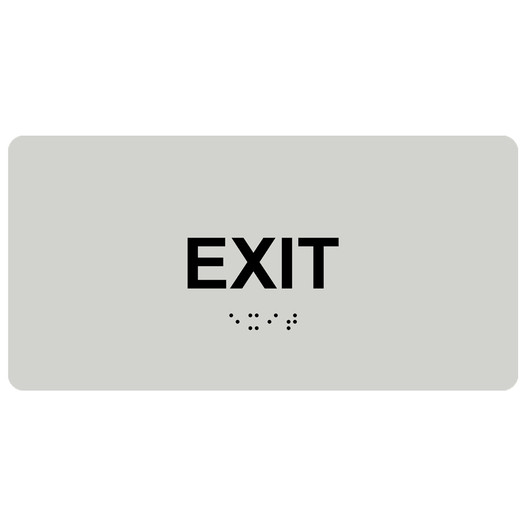 Pearl Gray ADA Braille Exit Sign with Tactile Text - RSME-335_Black_on_PearlGray