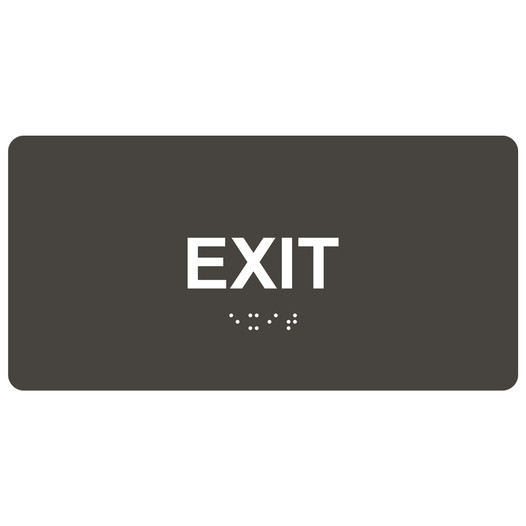 Charcoal Gray ADA Braille Exit Sign with Tactile Text - RSME-335_White_on_CharcoalGray