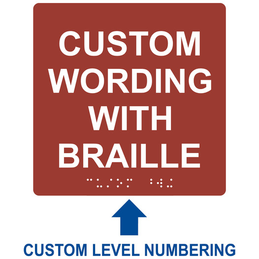 Square Canyon ADA Braille Sign With CUSTOM TEXT RRE-680-CUSTOM_White_on_Canyon