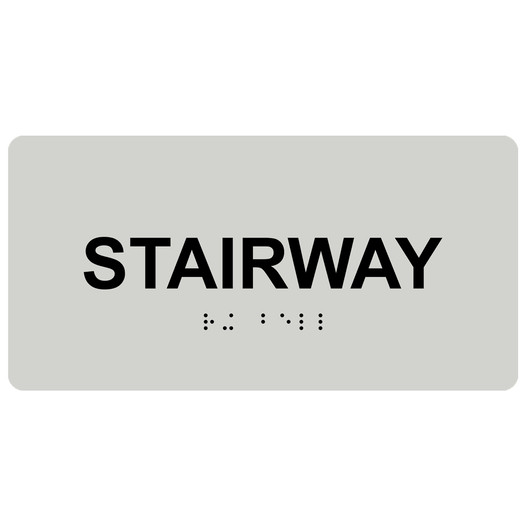 Pearl Gray ADA Braille Stairway Sign with Black Tactile Text
