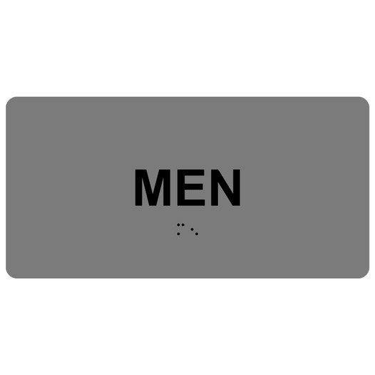 Gray ADA Braille MEN Sign with Tactile Text - RSME-430_Black_on_Gray