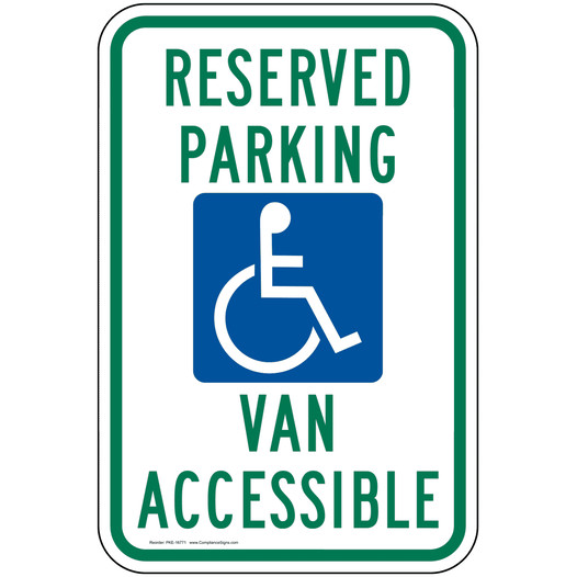 Reserved Parking Van Accessible Sign PKE-16771