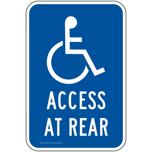 Access At Rear Sign for Accessible PKE-20680