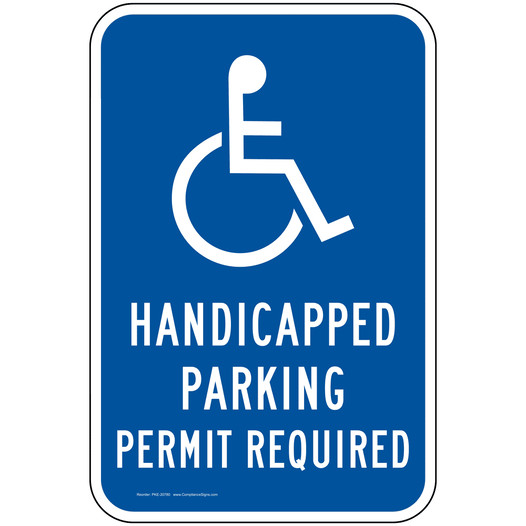 Handicapped Parking Permit Required Sign PKE-20780