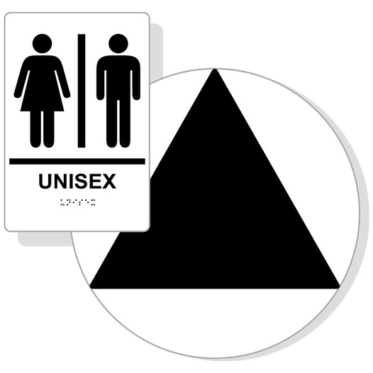 Black on White California Title 24 Unisex Restroom Sign Set RRE-14842_DCT_Title24Set_Black_on_White