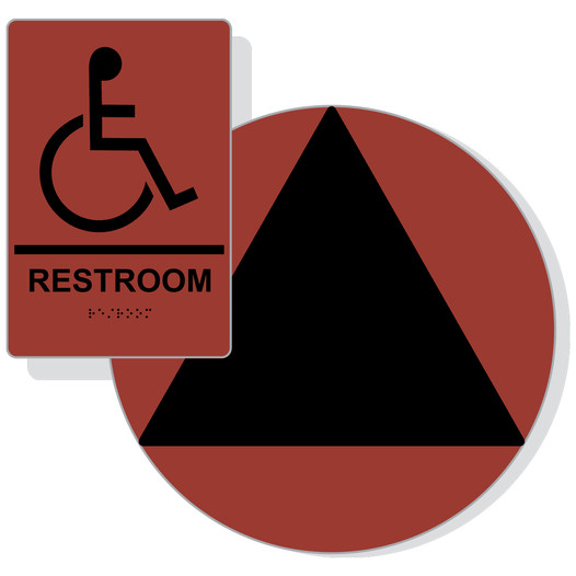 Black on Canyon California Title 24 Accessible Unisex Restroom Sign Set RRE-35193_DCT_Title24Set_Black_on_Canyon