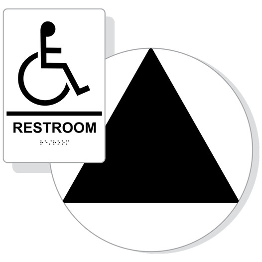 Black on White California Title 24 Accessible Unisex Restroom Sign Set RRE-35193_DCT_Title24Set_Black_on_White