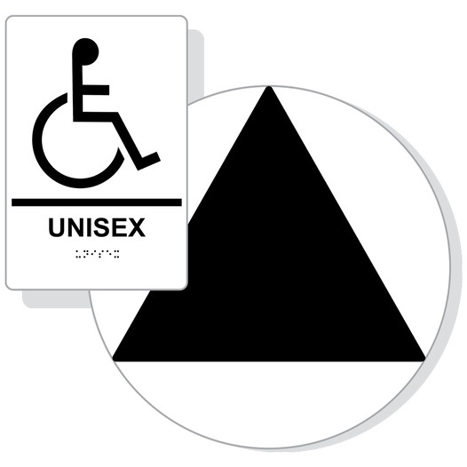 Black on White California Title 24 Accessible Unisex Restroom Sign Set RRE-35196_DCT_Title24Set_Black_on_White