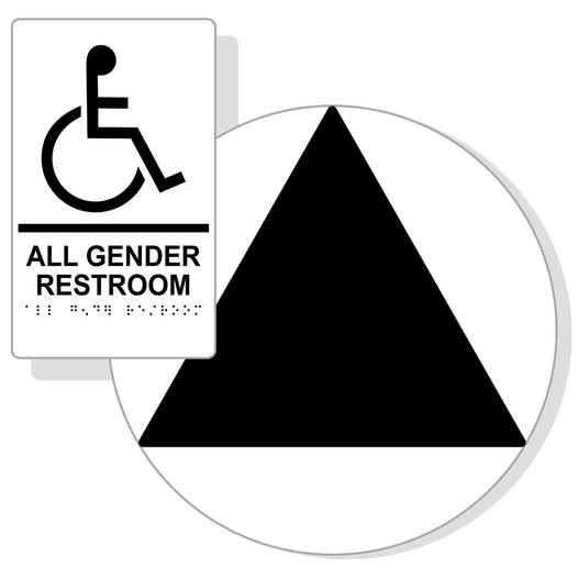 Black on White California Title 24 Accessible All Gender Restroom Sign Set RRE-35205_DCT_Title24Set_Black_on_White