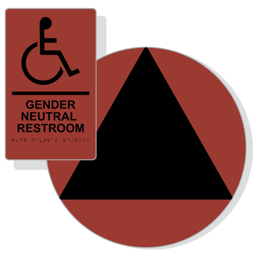 Black on Canyon California Title 24 Accessible Gender Neutral Restroom Sign Set RRE-35208_DCT_Title24Set_Black_on_Canyon