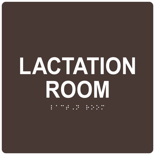 Square Dark Brown ADA Braille LACTATION ROOM Sign RRE-37148-99-White_on_DarkBrown