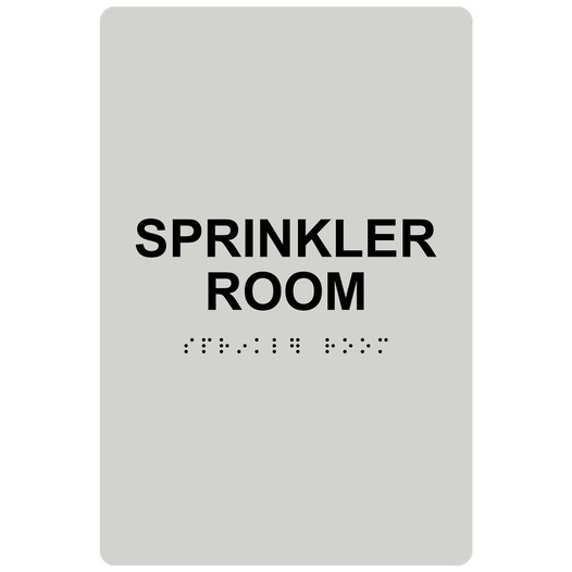 Pearl Gray ADA Braille SPRINKLER ROOM Sign RRE-985_Black_on_PearlGray