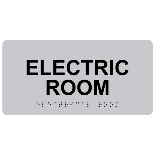 Silver ADA Braille Electric Room Sign with Tactile Text - RSME-301_Black_on_Silver