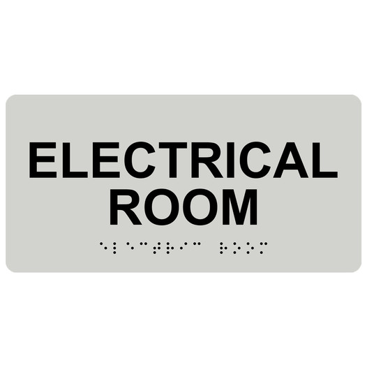 Pearl Gray ADA Braille Electrical Room Sign with Black Tactile Text