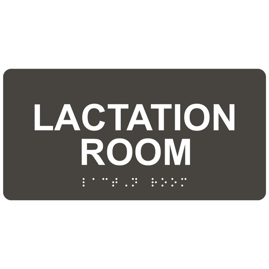 Charcoal Gray ADA Braille Lactation Room Sign with Tactile Text - RSME-37153-White_on_CharcoalGray