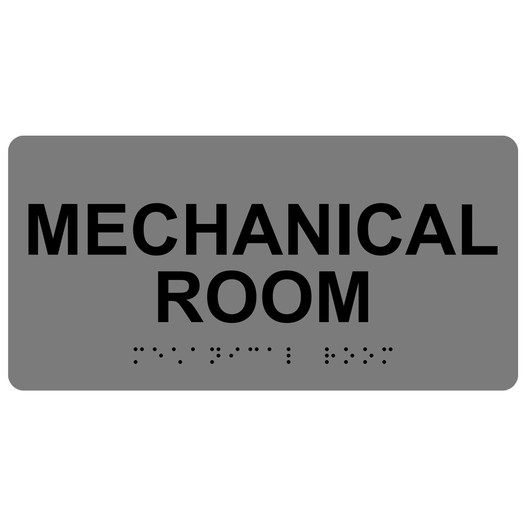 Gray ADA Braille Mechanical Room Sign with Tactile Text - RSME-426_Black_on_Gray