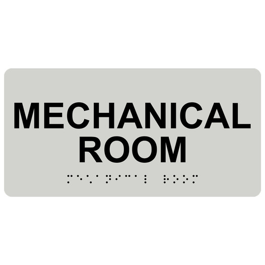Pearl Gray ADA Braille Mechanical Room Sign with Tactile Text - RSME-426_Black_on_PearlGray