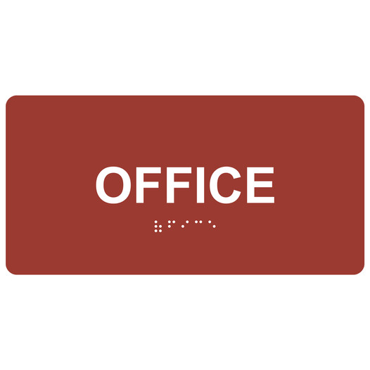 Canyon ADA Braille Office Sign with Tactile Text - RSME-485_White_on_Canyon