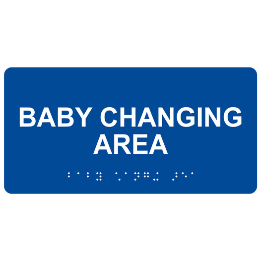 Blue ADA Braille Baby Changing Area Sign with Tactile Text - RSME-265_White_on_Blue