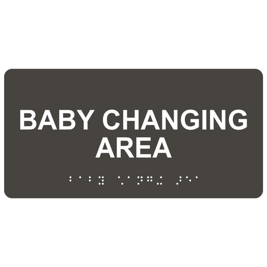 Baby Changing Area Sign For Business, ADA Compliant Braille Restroom Sign 8 27 X 5 9 Inch Diaper Station Adhesive Back Black Acrylic