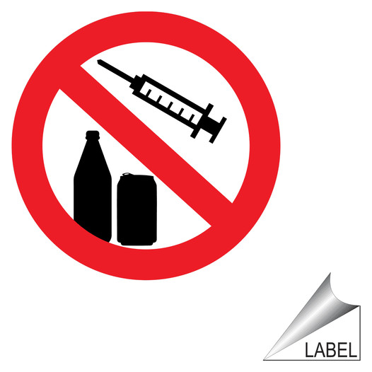 No Drugs No Alcohol Symbol Label for Alcohol / Drugs LABEL_PROHIB_55_a-R