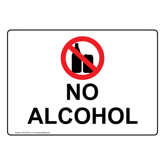 No Alcohol Sign With Symbol NHE-25735