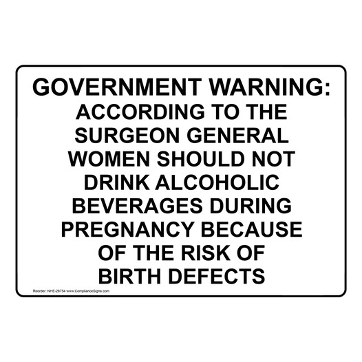 Government Warning: According To The Surgeon Sign NHE-26754