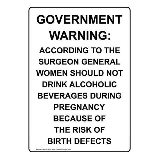Portrait Government Warning: According To The Sign NHEP-26754