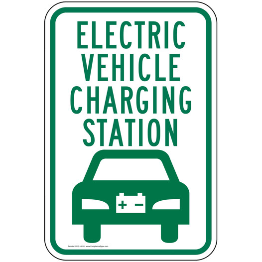 Electric Vehicle Charging Station Sign PKE-14010