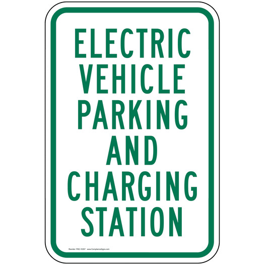 Electric Vehicle Parking And Charging Station Sign PKE-15357