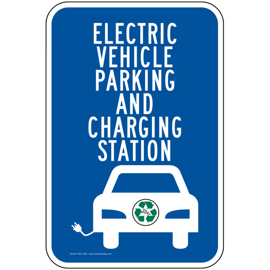 Electric Vehicle Parking And Charging Station Sign PKE-15360