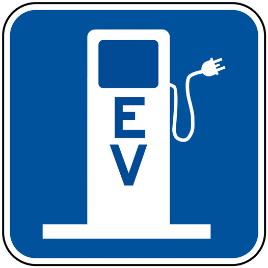 EV Electric Vehicle Charging Station Symbol Sign PKE-16003