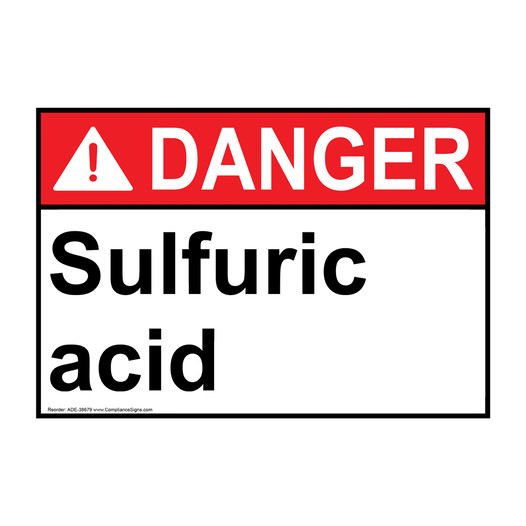 ANSI DANGER Sulfuric acid Sign ADE-38679