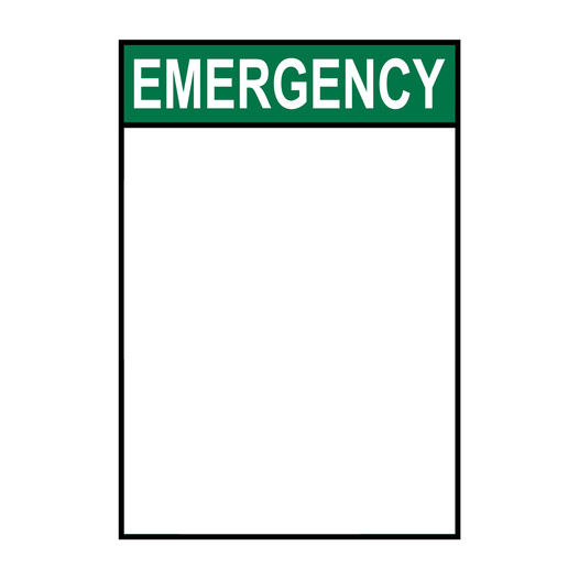Portrait Blank ANSI Emergency Sign