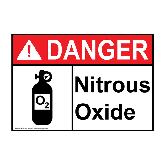 Danger Sign Nitrous Oxide ANSI