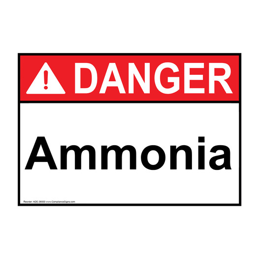 ANSI DANGER Ammonia Sign ADE-38000