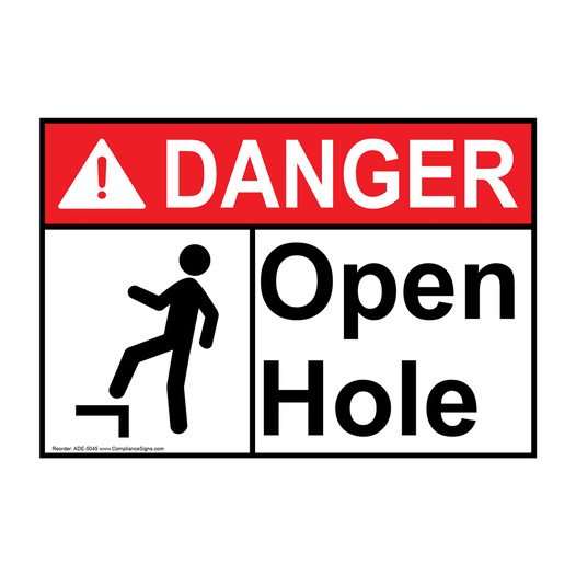 ANSI DANGER Open Hole Sign with Symbol ADE-5045