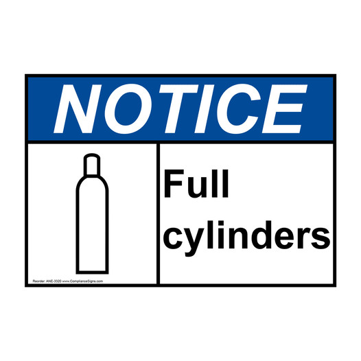 ANSI NOTICE Full Cylinders Sign with Symbol ANE-3320