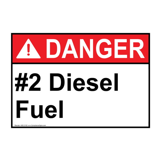 ANSI DANGER #2 Diesel Fuel Sign ADE-2102